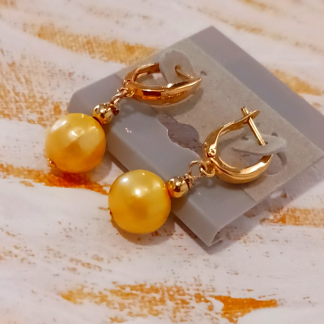 Golden South Sea Pearls 14kt Gold Filled Earrings